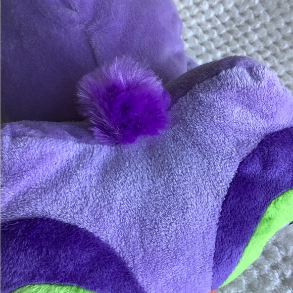 GITZY Plush Purple Green Owl Stuffed Animal Pillow Style Toy - Picture 8 of 16